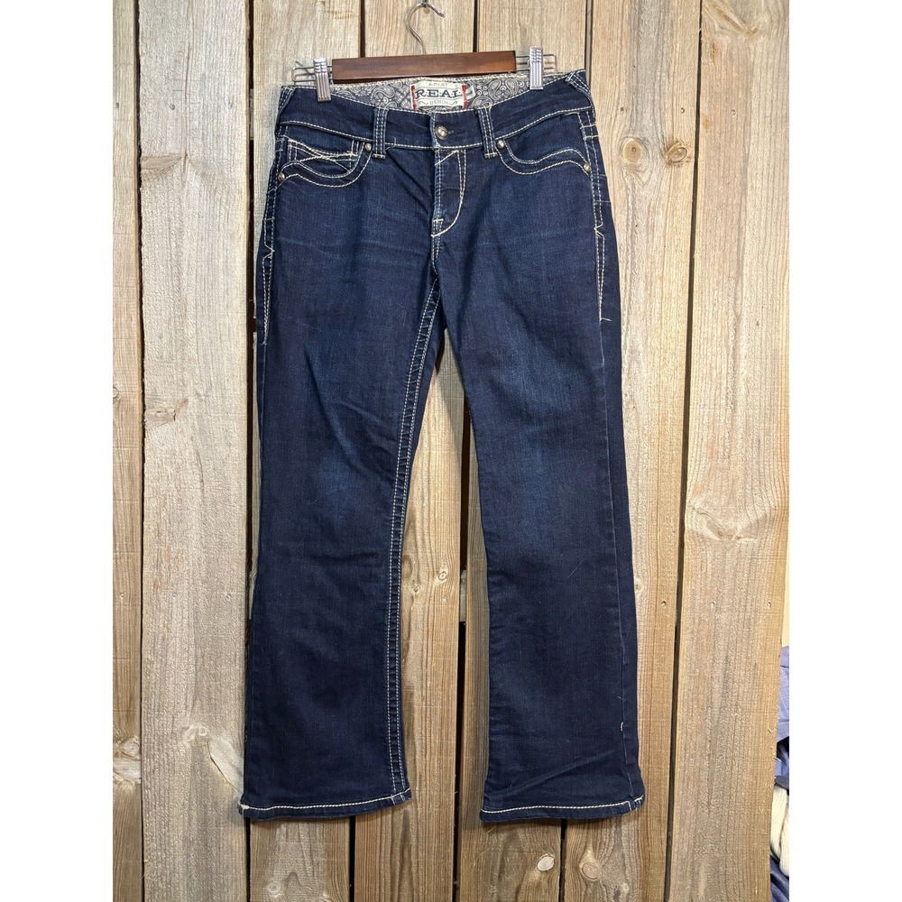 Ariat REAL Denim Womens‎ 28R Dark Wash Bootcut Western Riding Jeans 10011682
